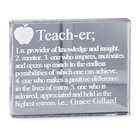 Personalized "Teacher" Glass Block