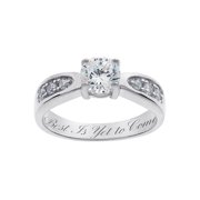 Personalized Sterling Silver Cubic Zirconia Promise Ring