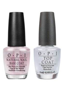 ($21 Value) OPI Natural Nail Polish, Clear Base Coat & Top Coat Duo Pack, 0.5 fl oz Each