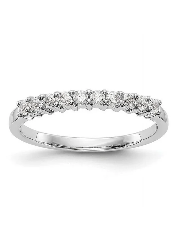 Finest Gold 14K White Gold Lab Grown Diamond 10-Stone Band Ring, Size 7
