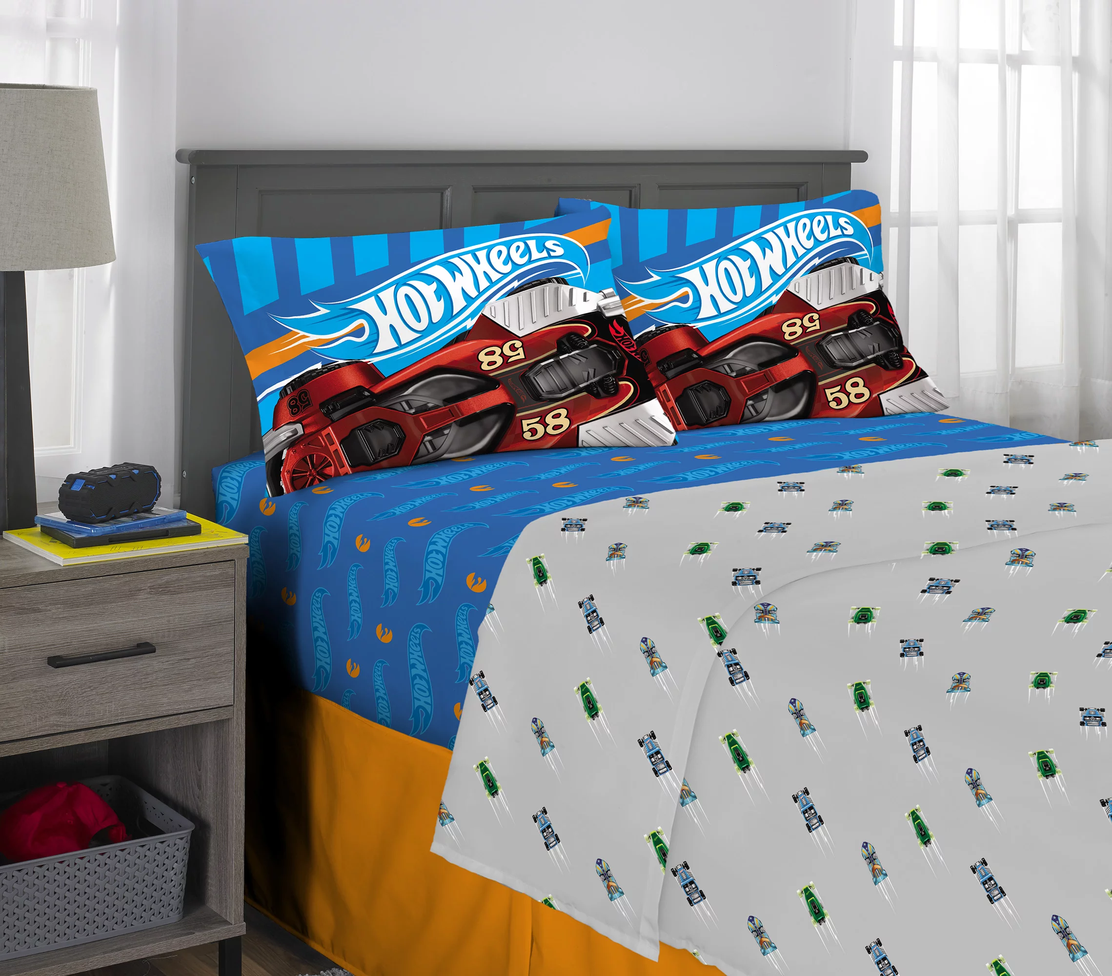Hot Wheels Sheet Set, Kids Bedding, 4-Piece Full Size