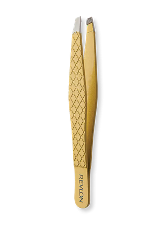 Revlon Gold Series Slant Tip Tweezer, Tips Coated with Diamond Particles for Maximum Gripping Power