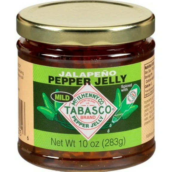 Tabasco Jalapeno Pepper Jelly, Mild, 10 oz, Regular Thick Glass Jar, Dairy Free