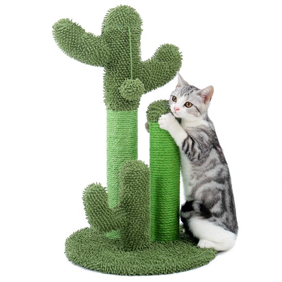 PAWZ Road 23" Cactus Cat Scratching Posts  Medium Sisal Cat Scratcher,Green