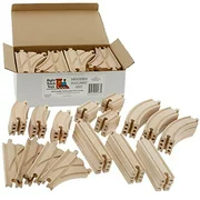 Wooden Train Track Set 52 Piece Pack - 100% Compatible with All Major Brands including Thomas