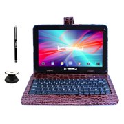 LINSAY 10.1" 2GB RAM 32GB Storage Android 10 Tablet with keyboard Brown Crocodile Style, Pop Holder and Pen Stylus