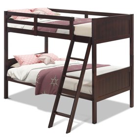 Twin Solid Hardwood Bunk Bed Espresso, Storkcraft Caribou Twin Over Twin Bunk Bed