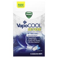 Vicks Vapocool Severe Max Strength Sore Throat Medicated Drops 45 Ct