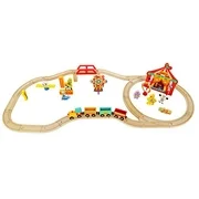 Wooden Train Set Toy Magnetic Trains Cars & Accessories for Toddlers & Kids 3+ Circus Train Set