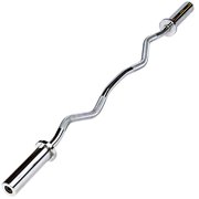 Bodysolid Ob47B 47 In Ez Curl Olympic Bar For Bicep And Triceps Exercises, 300 Lb Weight Plate Capacity, Chrome