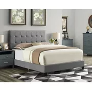 Zachary Upholstered Bed with Button Tufting, Multiple Sizes and Colors