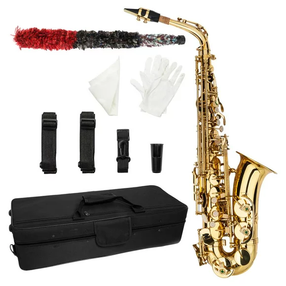GoDecor Brass Alto Eb Saxophone Sax Kit for Students Beginner Practicing