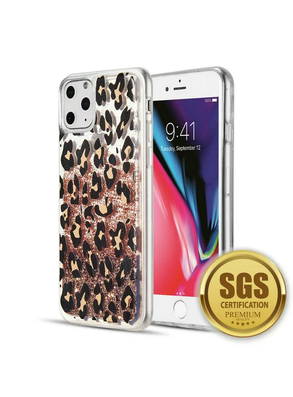 Kaleidio Case For Apple iPhone 12 (6.1"), iPhone 12 Pro (6.1") [Quicksand Glitter] TPU Gel Slim Hybrid Skin Cover [Liquid Leopard]