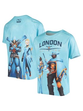 London Spitfire Youth Fight as One Sublimated T-Shirt - Light Blue