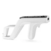 Zapper Gun for Nintendo Wii Wireless Blaster Remote Wiimote Controller Game Attachment, Links Remote Nunchuk for Shooting Sport Games Light White