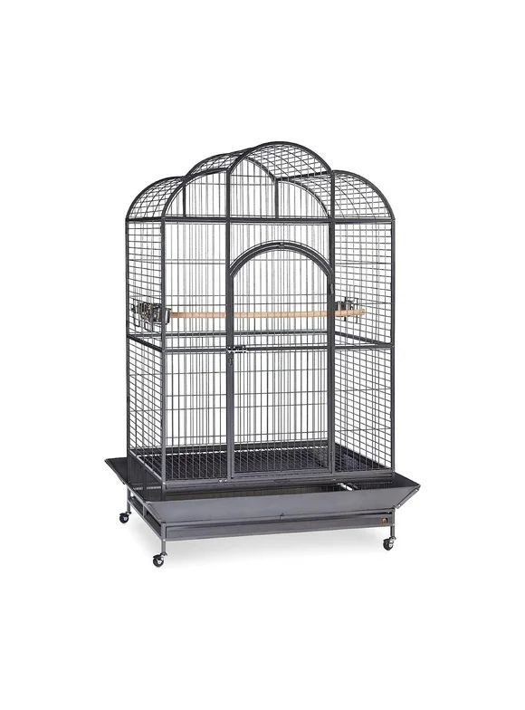 Prevue Pet Products Wrought Iron Silverado Macaw Dometop Bird Cage, Silver