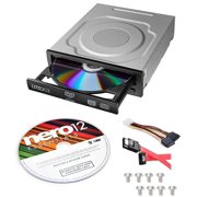 Lite-On 24X SATA Internal DVD+/-RW Drive Optical Drive IHAS124-14 + Nero 12 Essentials Burning Software + Sata Cable Kit