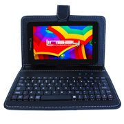 Linsay 7" Quad Core 2GB RAM 32GB Storage Android 10 Tablet with Keyboard Black