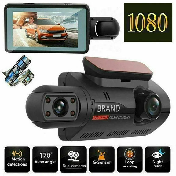 Dual Camera Front & Inside Cabin Night Vision HD 1080P WiFi Car Taxi Dash Cam with G-Sensor, Parking Monitor, Motion Detection, Loop Recording