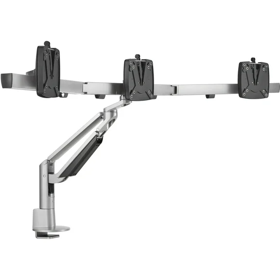 Novus CLU Plus X3 c HD Monitor Arm Set for 3 Screens, Easy Alignment, 3-in-1 Mount, Silver