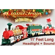 Christmas Tree Train Set Polar Toy Toddler Electric Whistle Train Tracks Snowman Village Holiday Tren (14 Piece Set)