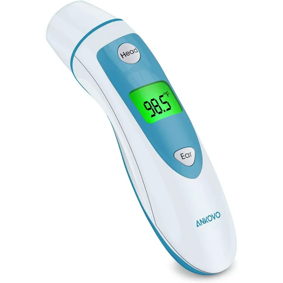 ANKOVO Digital Infrared Forehead and Ear Thermometer for Fever, The Non-Contact Infrared Thermometer for Kid and Adult