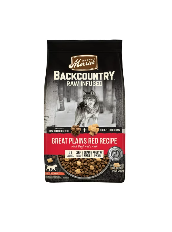 Merrick Backcountry Beef Lamb & Rabbit Dog Food, Grain Free, 4 lb Bag