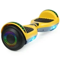 CBD Dazzling Hoverboard 6.5" Two-Wheel Self Balancing Hoverboard with Bluetooth Speaker and LED Lights Electric Scooter for Adult Kids Gift UL 2272 Certified yellow gray