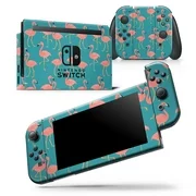 Tropical Flamingo v2 - Skin Wrap Decal Compatible with the Nintendo Switch Console + Dock + JoyCons Bundle