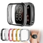 TSV Watch Protective Cover Screen Protector Case Compatible with Fitbit Versa 2, Colorful Shock-Proof Quick Release Shell Smart Watch Cover Light Weight Design Smart Bracelet Replacement Accessories