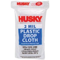 Husky Plastic Drop Cloth, 9' x 12'