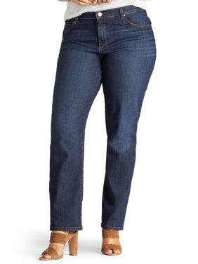 Lee Womens's Plus Stretch Relaxed Fit Straight Leg Jean