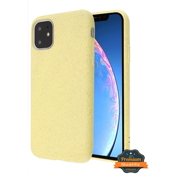 Apple iPhone 11 Phone Case Slim Fit Thin Premium Hybrid Liquid Silicone Soft Rubber Jelly TPU Shockproof Impact Protection YELLOW Cover with Soft Microfiber Lining Cushion Case for Apple iPhone 11