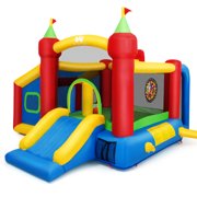 Topbuy Inflatable Castle Bounce House Kids Slide Jumping Playhouse with Ball Pit and Dart Board