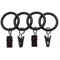 Bali 1" Curtain Rings with Clips, Available in Multiple Colors