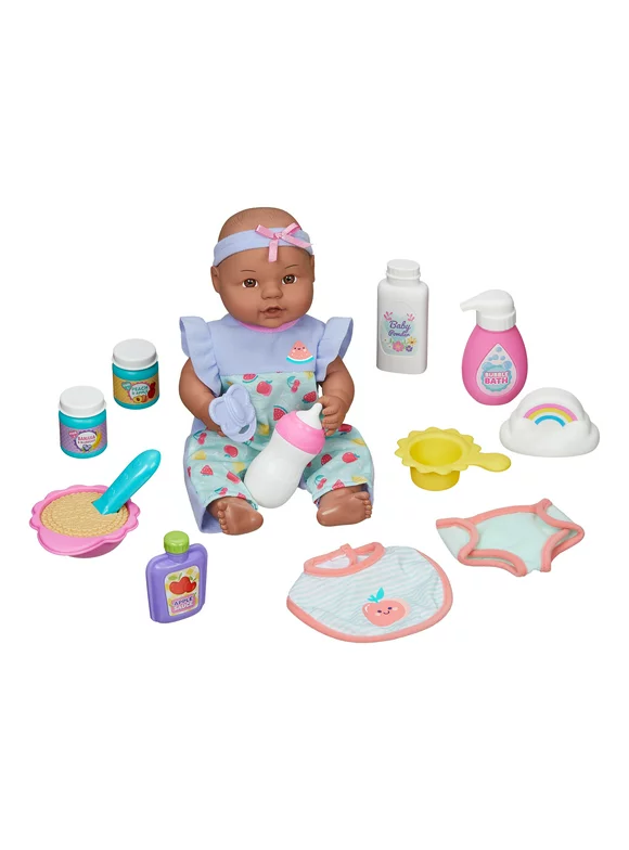 My Sweet Love 12.5" Play with Me Play Set, 16 Pieces Included, Dark Skin Tone