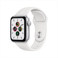 Apple Watch SE GPS, 40mm Silver Aluminum Case with White Sport Band - Regular