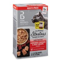 Pure Balance Classic Starters Gourmet Cat Treats, Shredded Chicken & Beef in Broth, 1.4 oz, 5 Pack