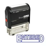 ExcelMark ENTERED Self-Inking Rubber Stamp - (A1539-Blue Ink)