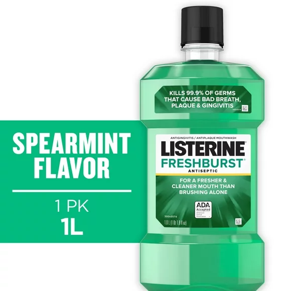 Listerine Freshburst Antiseptic Mouthwash/Mouth Rinse, Mint, 1 L