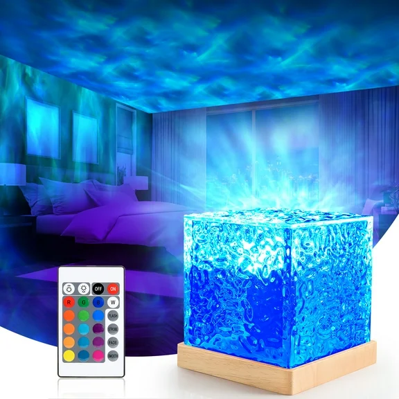 Ocean Wave Projector Light, 16 Colors Water Wave Lamp, Wave Night Light for Bedroom Office Restaurant, Idea Gifts for Boys Girls, Mother's Day Gifts