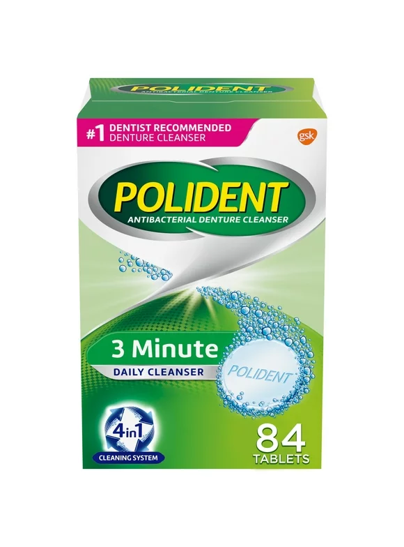 Polident 3 Minute Denture Cleanser Tablets - 84 Count