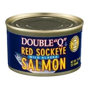 (2 Pack) Double "Q" Wild Alaskan Red Sockeye Salmon, 7.5 oz Can