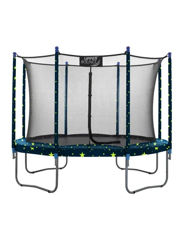 Machrus Upper Bounce 10 FT Round Trampoline Set with Safety Enclosure System  Backyard Trampoline - Outdoor Trampoline for Kids - Adults