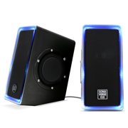 GOgroove SonaVERSE O2i LED Computer Speakers (Black) Small USB Powered Gaming PC Speakers