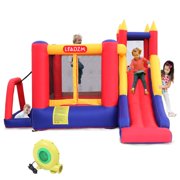 UBesGoo Kids Safety Three Play Areas Inflatable Bounce House Jumper Castle Slide with 450 Watt Blower