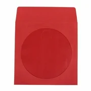 400 count RED CD DVD R Paper Sleeves 100g with Clear Window and Flap