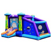 Gymax Inflatable Bouncer Alien Bounce House Kids Jump Slide Ball Pit Without Blower