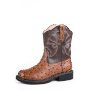 Roper Western Boots Womens Leather Ostrich Tan 09-021-1532-1418 TA