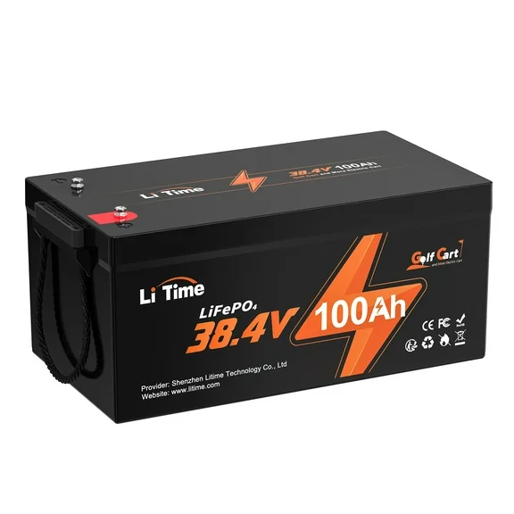 LiTime 36V 100Ah Golf Cart LiFePO4 Lithium GC2 Battery, Built-in 200A BMS, Max. 15000 Deep Cycle, Max. Power 7.68kW and Support 2C Discharge, Perfect for Golf Cart, RV, Trolling Motor, Lawn Mower